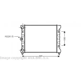 Radiateur, refroidissement du moteur AVA QUALITY COOLING VW2028