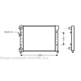 Radiateur, refroidissement du moteur AVA QUALITY COOLING VW2029