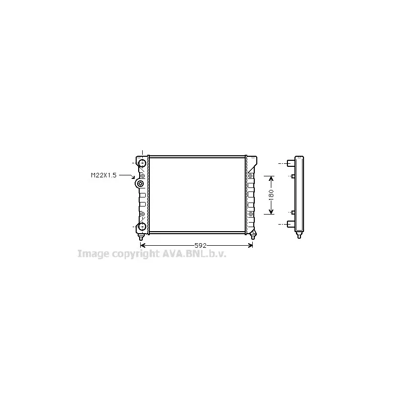 Radiateur, refroidissement du moteur AVA QUALITY COOLING VW2029