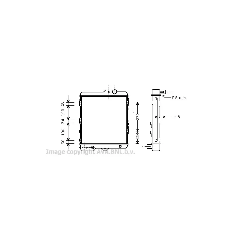 Radiateur, refroidissement du moteur AVA QUALITY COOLING VW2035