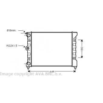 Radiateur, refroidissement du moteur AVA QUALITY COOLING VW2038