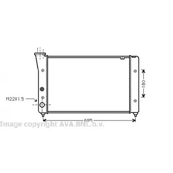 Radiateur, refroidissement du moteur AVA QUALITY COOLING VW2112