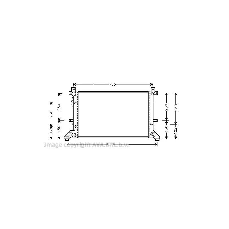 Radiateur, refroidissement du moteur AVA QUALITY COOLING VW2155