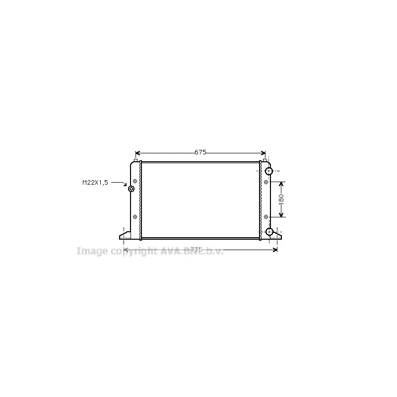 Radiateur, refroidissement du moteur AVA QUALITY COOLING VW2160