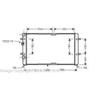 Radiateur, refroidissement du moteur AVA QUALITY COOLING VW2180