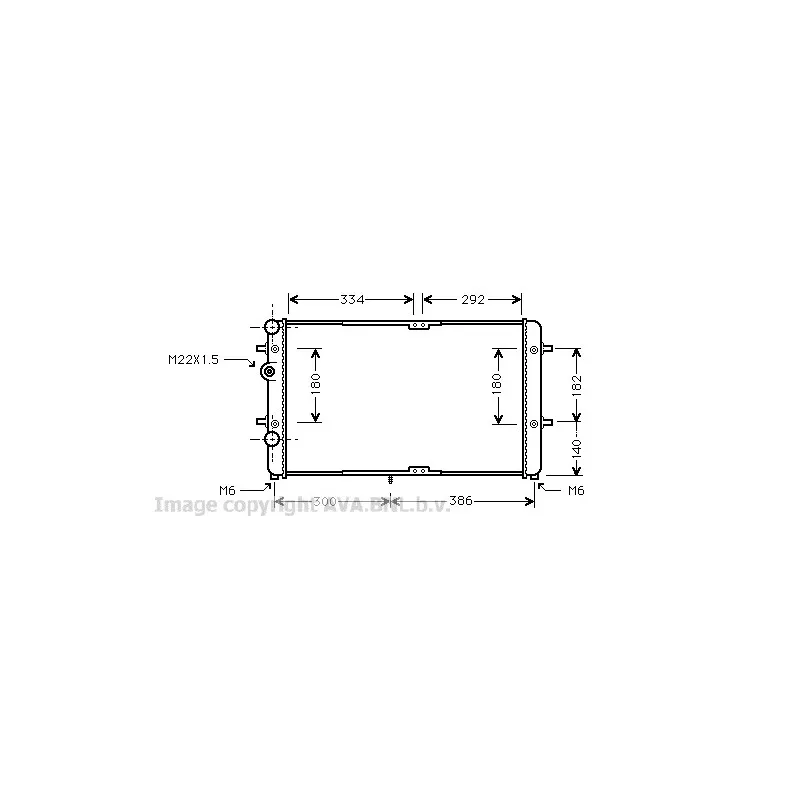 Radiateur, refroidissement du moteur AVA QUALITY COOLING VW2180