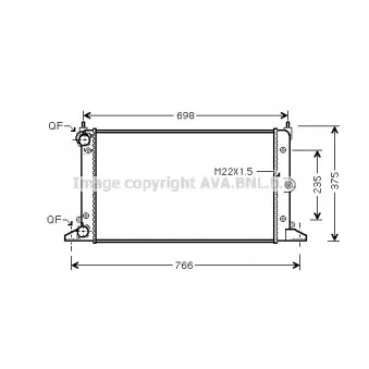 Radiateur, refroidissement du moteur AVA QUALITY COOLING VW2188