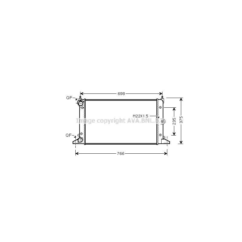 Radiateur, refroidissement du moteur AVA QUALITY COOLING VW2188