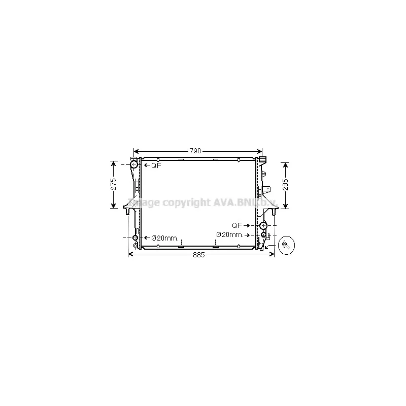 Radiateur, refroidissement du moteur AVA QUALITY COOLING VW2198