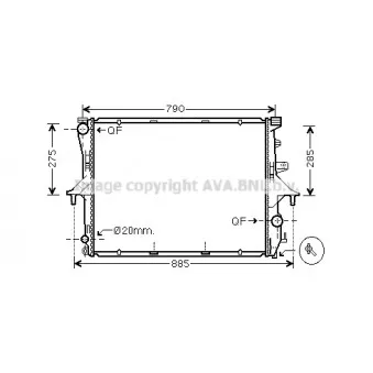Radiateur, refroidissement du moteur AVA QUALITY COOLING VW2199