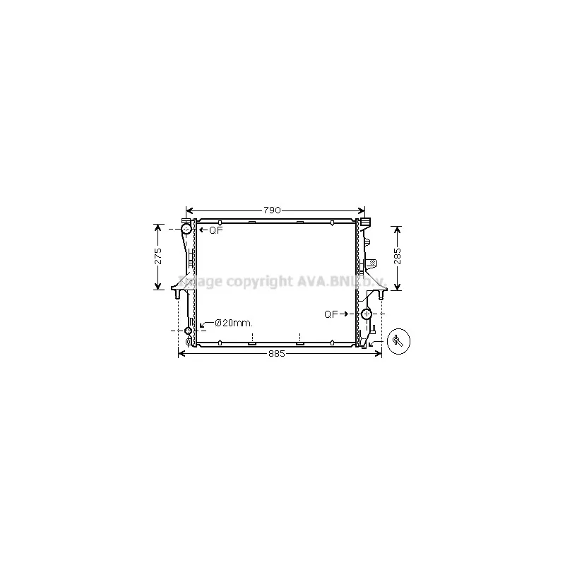 Radiateur, refroidissement du moteur AVA QUALITY COOLING VW2199