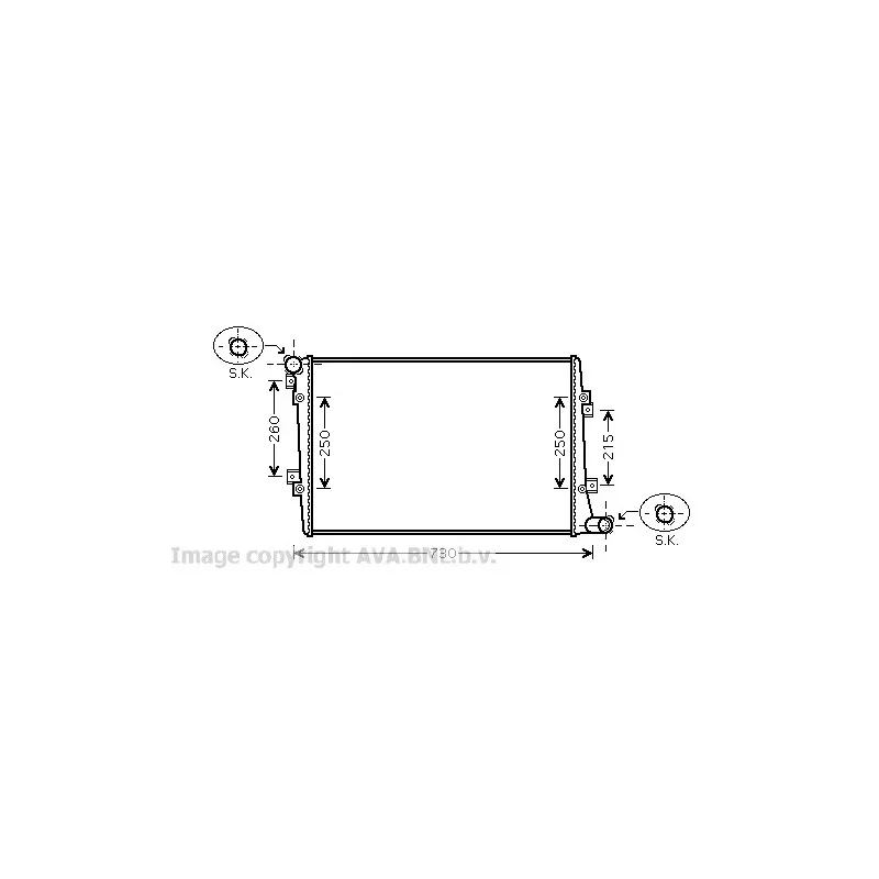Radiateur, refroidissement du moteur AVA QUALITY COOLING VW2255