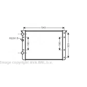 Radiateur, refroidissement du moteur AVA QUALITY COOLING VW2260