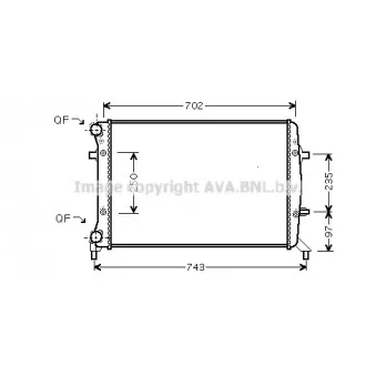 Radiateur, refroidissement du moteur AVA QUALITY COOLING VW2272