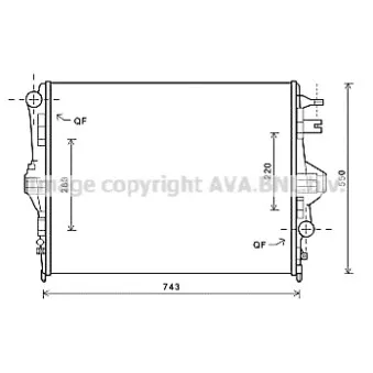 Radiateur, refroidissement du moteur AVA QUALITY COOLING VW2316