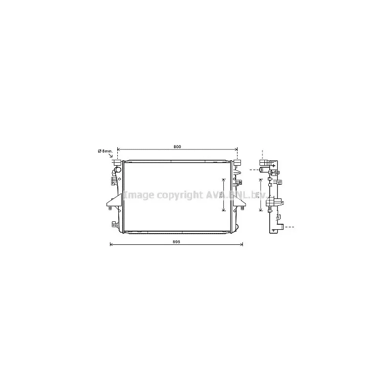 Radiateur, refroidissement du moteur AVA QUALITY COOLING VW2317