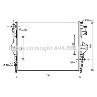 Radiateur, refroidissement du moteur AVA QUALITY COOLING VW2320