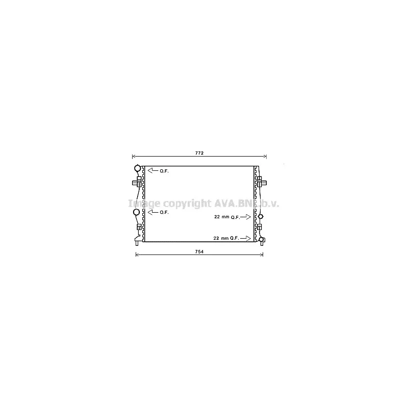 Radiateur, refroidissement du moteur AVA QUALITY COOLING VW2343