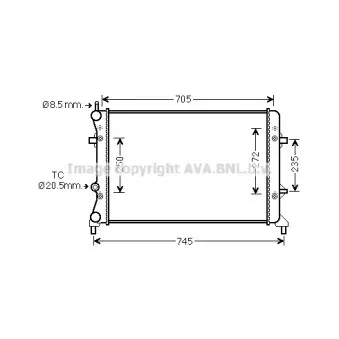 Radiateur, refroidissement du moteur AVA QUALITY COOLING VW2359