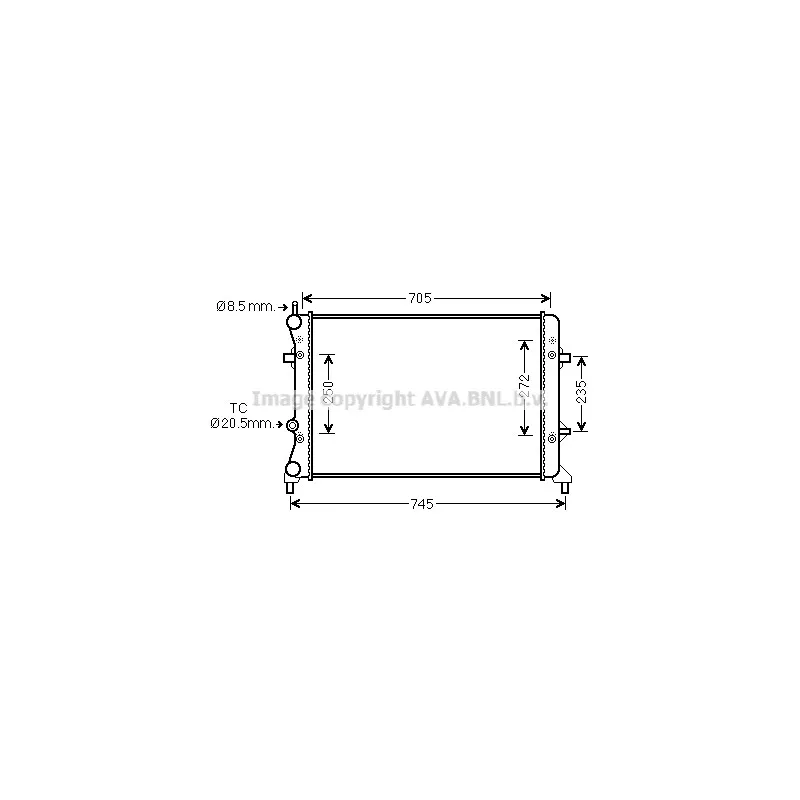 Radiateur, refroidissement du moteur AVA QUALITY COOLING VW2359