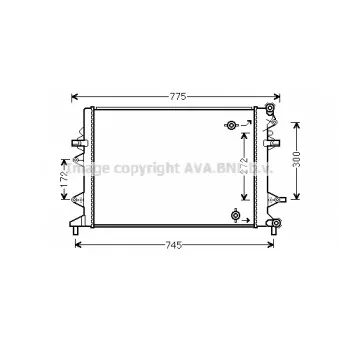 Radiateur, refroidissement du moteur AVA QUALITY COOLING VW2370