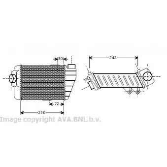Intercooler, échangeur AVA QUALITY COOLING VW4158