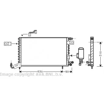 Condenseur, climatisation AVA QUALITY COOLING VW5142