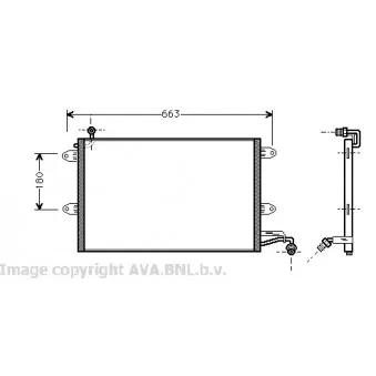 Condenseur, climatisation AVA QUALITY COOLING VW5143