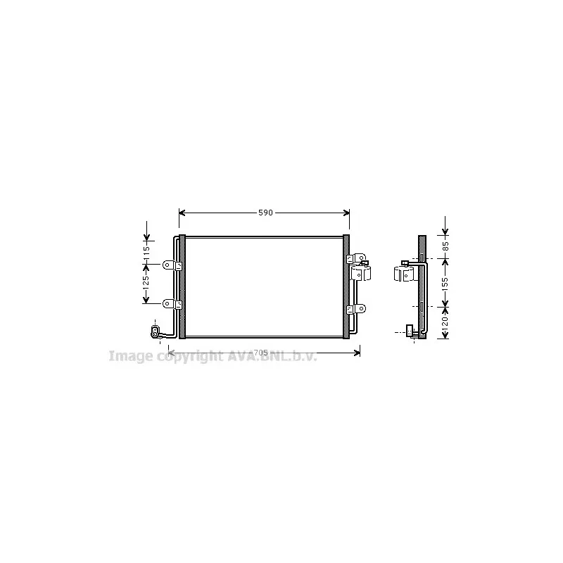 Condenseur, climatisation AVA QUALITY COOLING VW5176