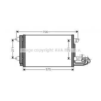 Condenseur, climatisation AVA QUALITY COOLING VW5269D