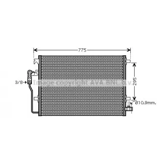 Condenseur, climatisation AVA QUALITY COOLING VW5277D