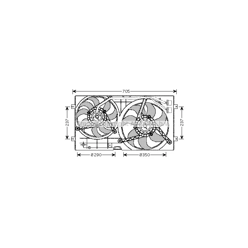 Ventilateur, refroidissement du moteur AVA QUALITY COOLING VW7503