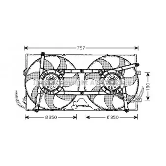 Ventilateur, refroidissement du moteur AVA QUALITY COOLING VW7504