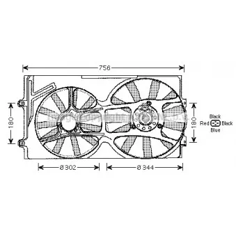 Ventilateur, refroidissement du moteur AVA QUALITY COOLING VW7510