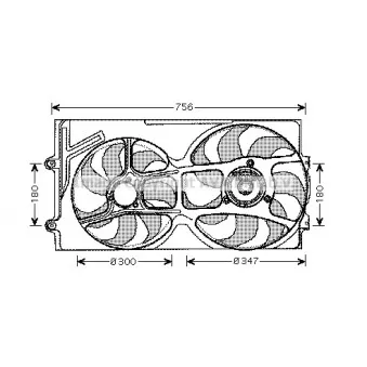 Ventilateur, refroidissement du moteur AVA QUALITY COOLING VW7514