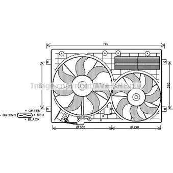 Ventilateur, refroidissement du moteur AVA QUALITY COOLING VW7529