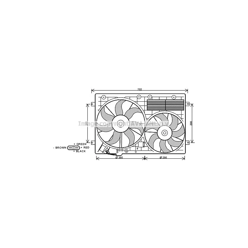 Ventilateur, refroidissement du moteur AVA QUALITY COOLING VW7529