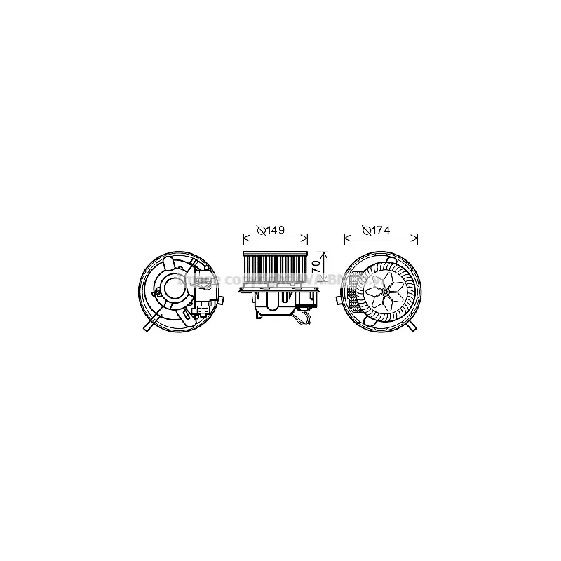 Moteur électrique, pulseur d'air habitacle AVA QUALITY COOLING VW8339