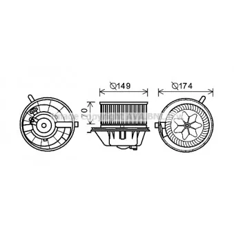 Moteur électrique, pulseur d'air habitacle AVA QUALITY COOLING VW8342