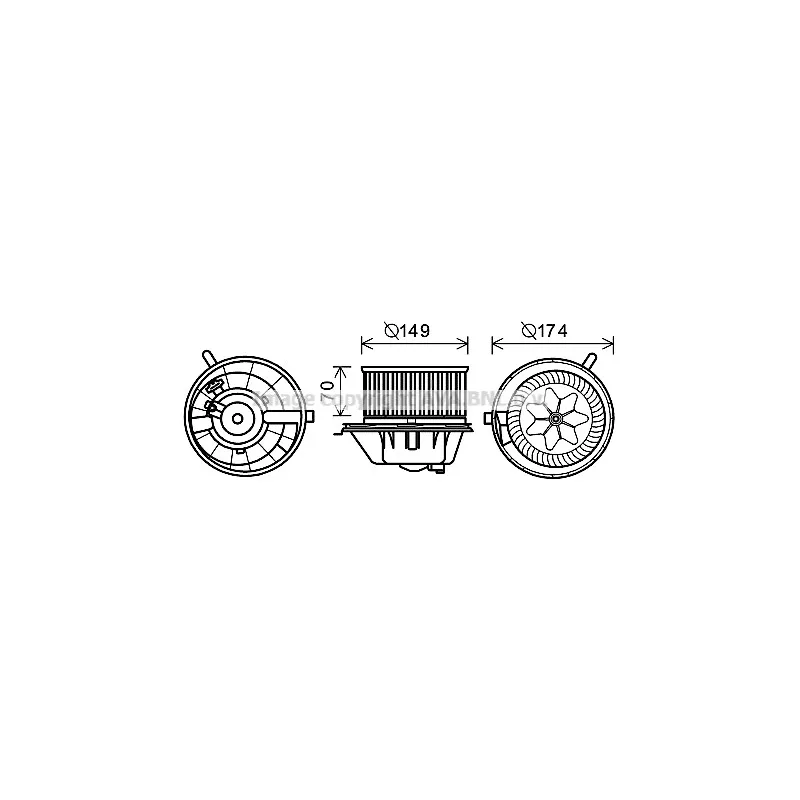 Moteur électrique, pulseur d'air habitacle AVA QUALITY COOLING VW8342