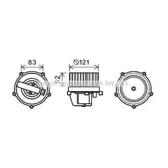 Moteur électrique, pulseur d'air habitacle AVA QUALITY COOLING VW8345