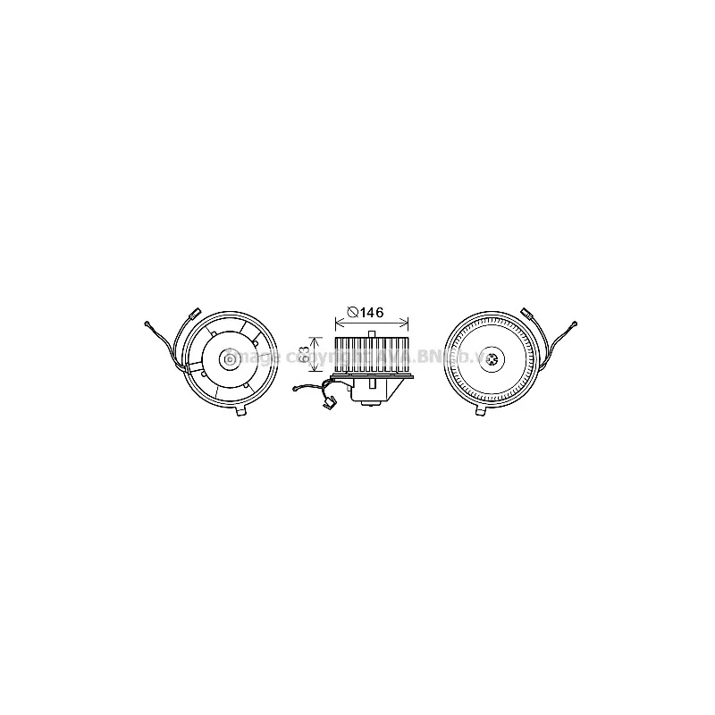 Moteur électrique, pulseur d'air habitacle AVA QUALITY COOLING VW8349