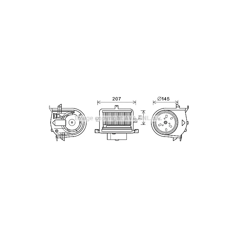 Moteur électrique, pulseur d'air habitacle AVA QUALITY COOLING VW8350