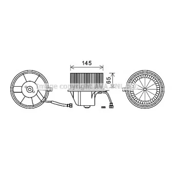 Moteur électrique, pulseur d'air habitacle AVA QUALITY COOLING VW8351