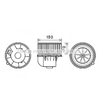 Moteur électrique, pulseur d'air habitacle AVA QUALITY COOLING VW8354