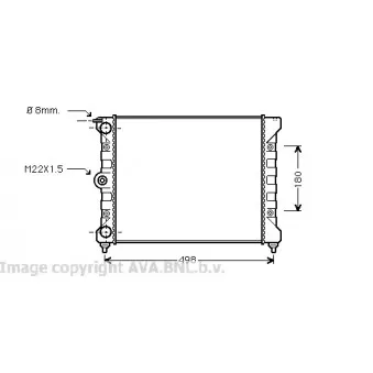 Radiateur, refroidissement du moteur AVA QUALITY COOLING VWA2039