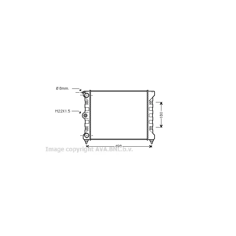 Radiateur, refroidissement du moteur AVA QUALITY COOLING VWA2039