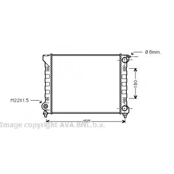 Radiateur, refroidissement du moteur AVA QUALITY COOLING VWA2040