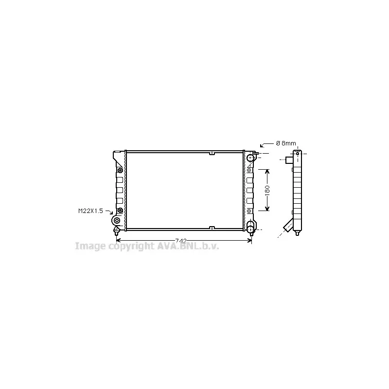 Radiateur, refroidissement du moteur AVA QUALITY COOLING VWA2041