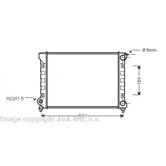 Radiateur, refroidissement du moteur AVA QUALITY COOLING VWA2045